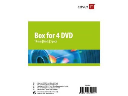 COVER IT obal na 4 DVD 19mm čierny 5ks/balenie