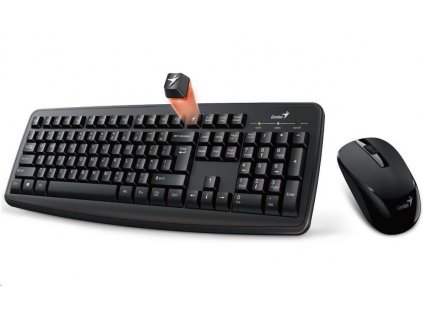 GENIUS Smart KM-8100 klávesnica a myš/ Bezdrôtový set 2,4 GHz mini prijímač/ USB/ čierna/ CZ+SK rozloženie/ SmartGenius