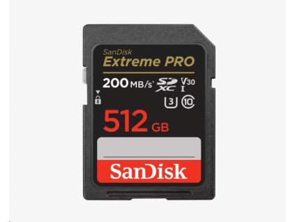 Karta SanDisk SDXC 512 GB Extreme PRO (200 MB/s triedy 10, UHS-I U3 V30)