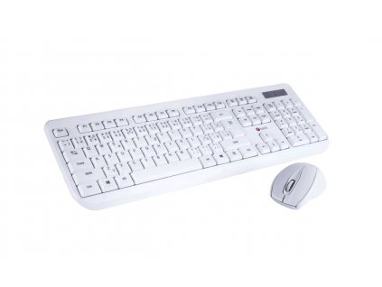 C-TECH klávesnica a myš WLKMC-01, USB, biela, bezdrôtová, CZ+SK