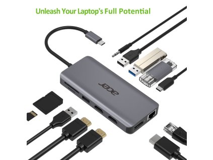 Acer 12in1 USB-C dongle (USB, HDMI, PD, CD, DP, RJ45)