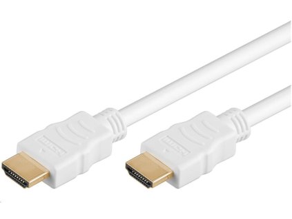 Vysokorýchlostný kábel HDMI + Ethernet PremiumCord, pozlátené konektory, 1.5 m, biela