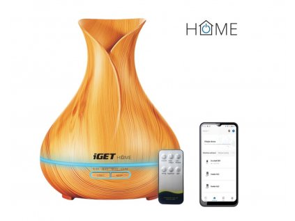 iGET HOME Aroma Diffuser AD500 - chytrý aromadifuzér, barevné LED podsvícení, aplikace, ovladač