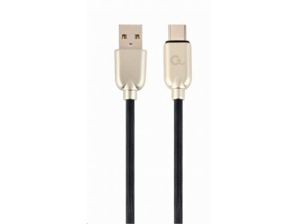 GEMBIRD CABLEXPERT USB 2.0 Kábel AM na typ C (AM/CM), 1 m, pogumovaný, čierny, blister, PREMIUM KVALITA