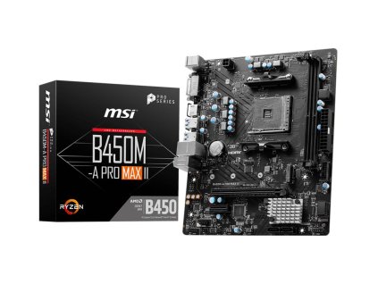 MSI MB Sc AM4 B450M-A PRO MAX II, AMD B450, 2xDDR4, 1xHDMI, 1xDVI, mATX