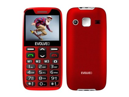 EVOLVEO EasyPhone XD, mobilný telefón pre seniorov s nabíjacím stojanom (červený)