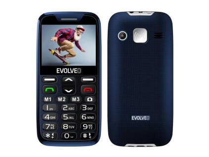 EVOLVEO EasyPhone XD, mobilný telefón pre seniorov s nabíjacím stojanom (modrý)