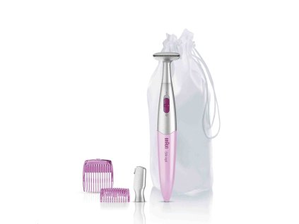 Braun FG 1100 Pink zastřihovač chloupků, na baterie, zastřihovací hřebeny, látkový sáček