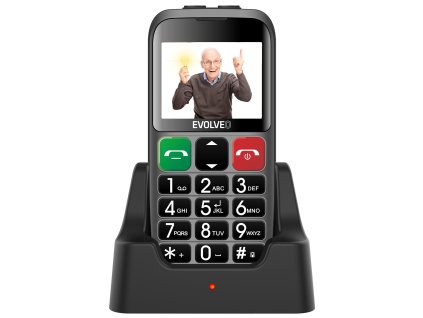 EVOLVEO EasyPhone ET, mobilný telefón pre seniorov s nabíjacím stojanom, strieborná