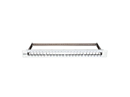 19'' patchpanel pre max. 24 keystone, neosadený, 1U, RAL 7035