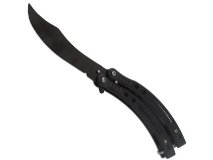 Celokovový nôž motýlik Black Curve – celočierny3