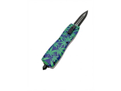 Vyskakovací nôž s dekorom Marijuana Leaf1