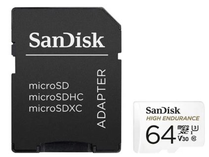 SanDisk High Endurance MicroSD 64 GB (Class 10) + Adaptér