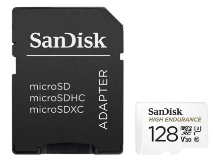SanDisk High Endurance MicroSD 128 GB (Class 10) + Adaptér