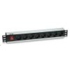 Intellinet 19" Rackmount 8-Way Power Strip - nemecký typ, distribučný panel, 8x DE zásuvka, 3m kábel