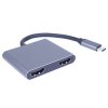 PremiumCord MST adaptér USB-C na 2x HDMI, USB3.0, PD, rozlíšenie 4K a FULL HD 1080p