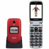 EVOLVEO EasyPhone FP, vyklápěcí mobilní telefon 2.8'' pro seniory s nabíjecím stojánkem (červená)