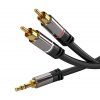 PremiumCord HQ tienený kábel stereo Jack 3.5mm-2xCINCH M/M 5m