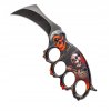 Boxer Karambit so skladacou čepeľou Lebky Red2