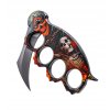 Boxer Karambit so skladacou čepeľou Lebky Red1