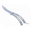 Celokovový nôž motýlik Silver Curve – celostrieborný2