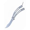 Celokovový nôž motýlik Silver Curve – celostrieborný1