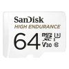 SanDisk High Endurance MicroSD 64 GB (Class 10) + Adaptér