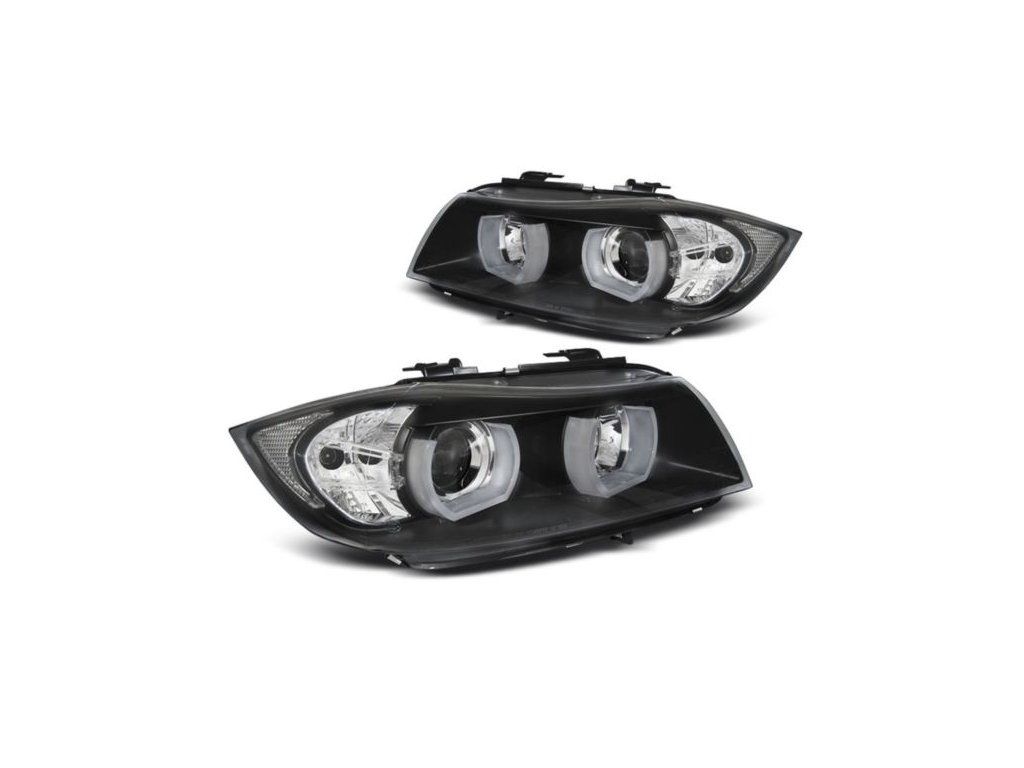 SVĚTLA BMW E90/E91 03.05–08.08 3D U-TYPE ČERNÁ