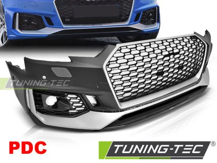 FRONT BUMPER SPORT SILVER BLACK PDC fits AUDI A4 B9 08.15-19