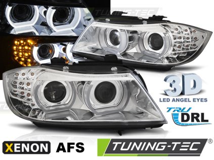 XENONOVÉ SVĚTLOMETY LED DRL CHROM AFS pro BMW E90/E91 09-11