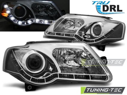 HEADLIGHTS TRUE DRL CHROME fits VW PASSAT B6 3C 03.05-10