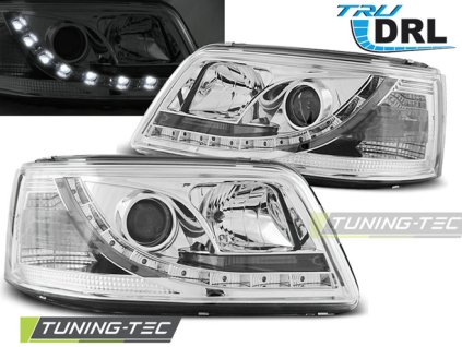 HEADLIGHTS TRUE DRL CHROME fits VW T5 04.03-08.09