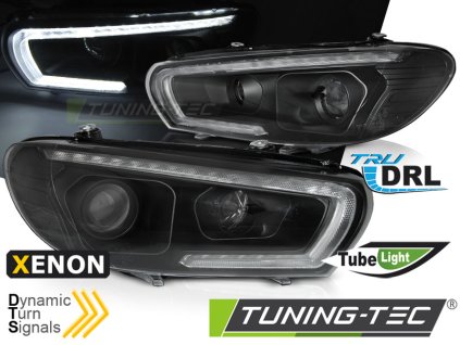 XEONONOVÉ SVĚTLOMETY, TRUBIČKA SEQ LED, ČERNÉ, pro VW SCIROCCO 08-04/14