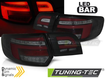 LED BAR RED TAIL LIGHTS BLACK SEQ fits AUDI A3 8P 5D 03-08