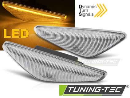 BOČNÍ SMĚROVÁ CHROMOVANÁ LED SEKVENČNÍ SVĚTLA PRO BMW E46 COUPÉ 03-06