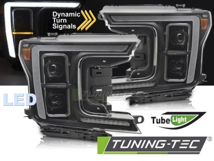 ČERNÝ PLNÝ LED SVĚTLOMET, PRO FORD F150 MK13 17-20