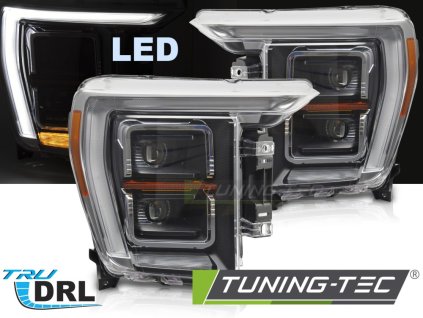 LED SVĚTLOMETY ČERNÝCH DRL PRO FORD F150 MK14 20-23