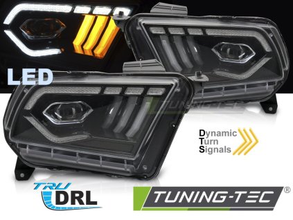LED SVĚTLOMETY ČERNÝCH DRL PRO FORD MUSTANG 10-13