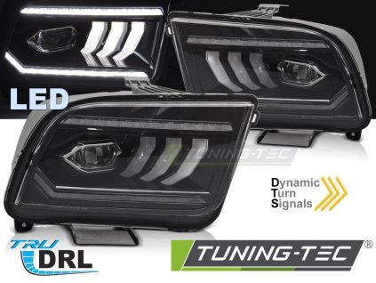 ČERNÝ LED SVĚTLOMET, PRO FORD MUSTANG 04-09