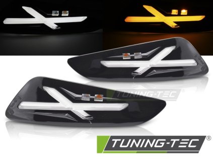 PŘEDNÍ SMĚROVÁ LESKLÁ ČERNÁ LED SVĚTLA PRO VESPA SPRINT / PRIMAVERA 150 ccm