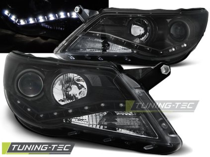 DENNÍ SVĚTLOMETY ČERNÉ, pasují na VW TIGUAN 10.07-11