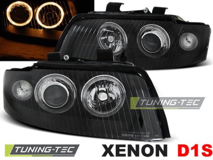 XENONOVÉ SVĚTLOMETY ANGEL EYES ČERNÉ PRO AUDI A4 10.00-10.04