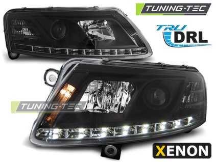 XENON HEADLIGHTS TRUE DRL BLACK fits AUDI A6 C6 04.04-08