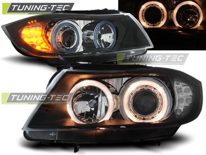 SVĚTLOMETY ANGEL EYES ČERNÝ LED INDIKÁTOR PRO BMW E90/E91 03.05-08.08