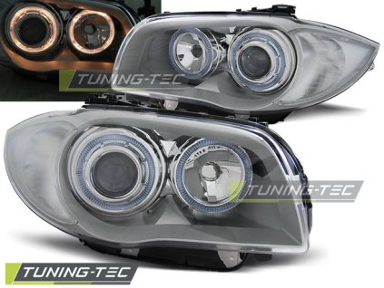 SVĚTLOMETY ANGEL EYES CHROMOVÉ, pasují na BMW 1 E87/E81/82/88 04-11