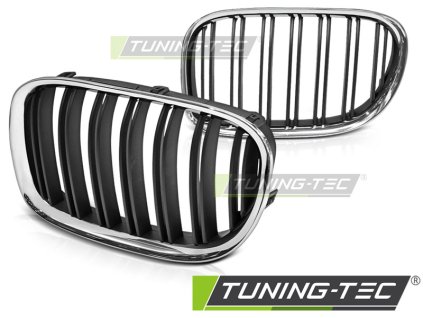 GRILLE CHROME BLACK DOUBLE BAR fits BMW F01 09-15