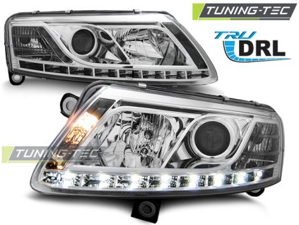 HEADLIGHTS TRUE DRL CHROME fits AUDI A6 C6 04.04-08