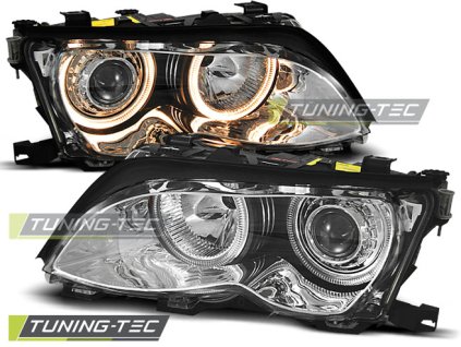 SVĚTLOMETY ANGEL EYES CHROMOVÉ pro BMW E46 09.01-03.05 S/T