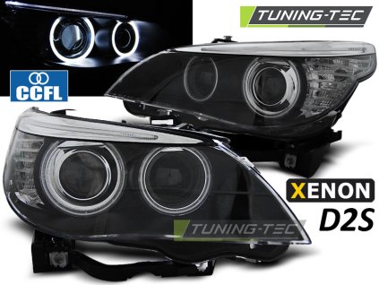 XENONOVÉ SVĚTLOMETY D2S ANGEL EYES CCFL ČERNÉ PRO BMW E60/E61 03-04