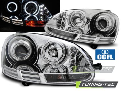 SVĚTLOMETY ANGEL EYES CCFL CHROM PRO VW GOLF 5 10.03-09